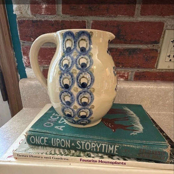 Vintage Other - Vintage Handmade Cottagecore blueberry farmhouse creamer pitcher signed pottery